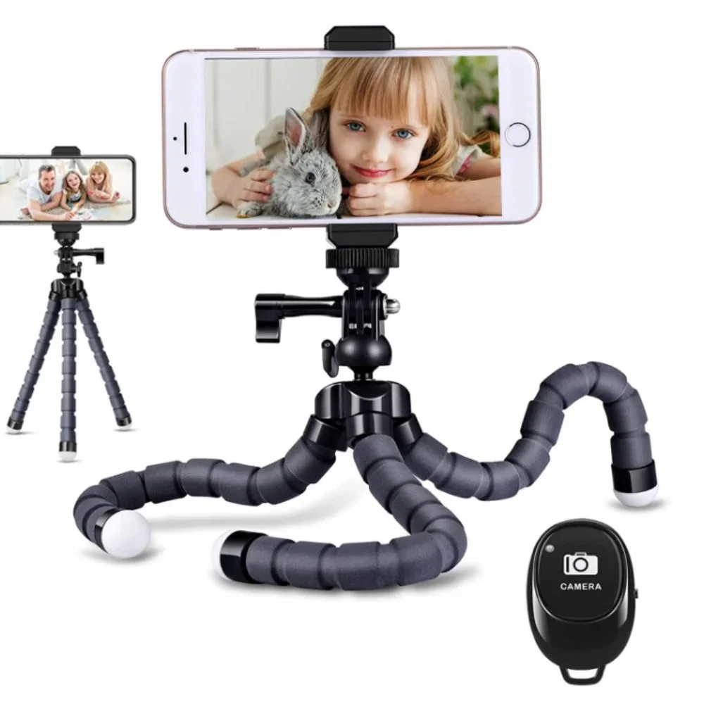 SKYBD Phone Tripod, Portable and Flexible Tripod with Wireless Remote and Clip,
